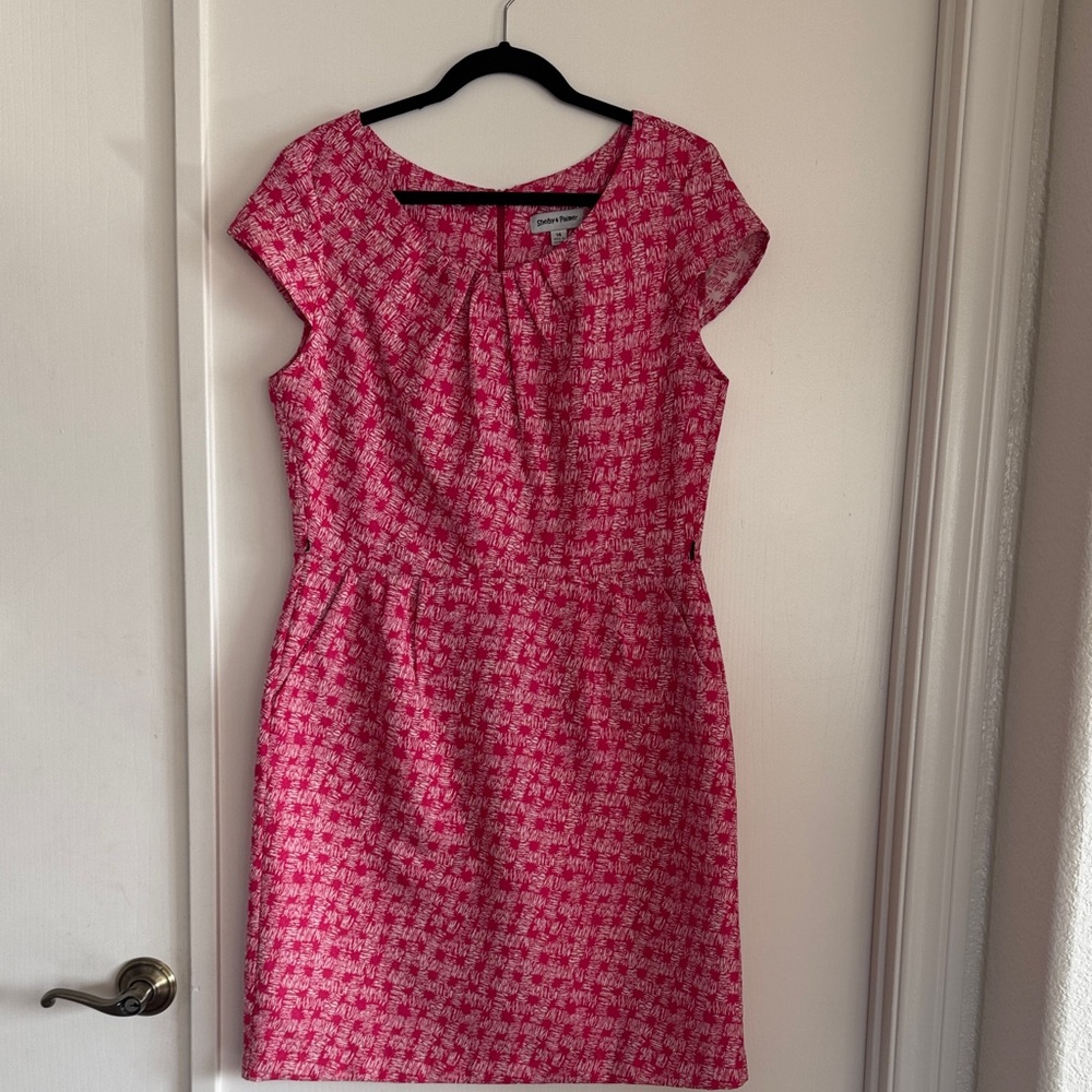 Shelby & Palmer Pink Patterned Midi Dress
